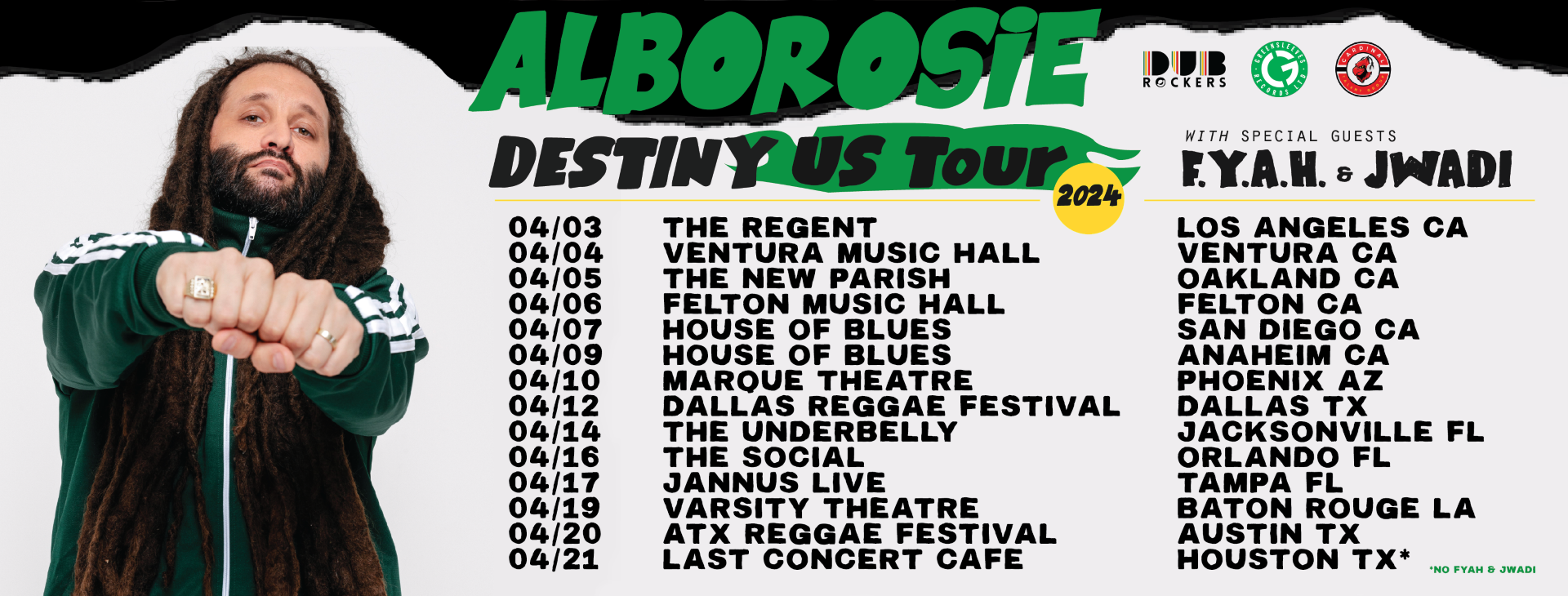 Alborosie tournée 2024 USA